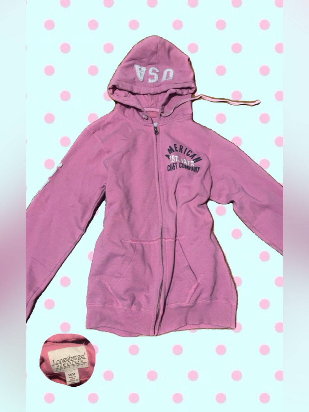 Y2k Aeropostale Style Pink Zip-Up Hoodie Jacket